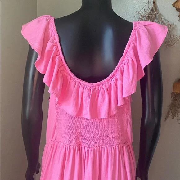 Ava & Viv Pink Gathered Dress with Pockets! - Picture 9 of 12